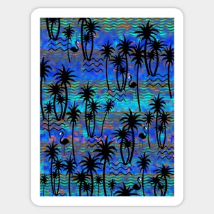 BLUE Tropical Palm Trees Sticker